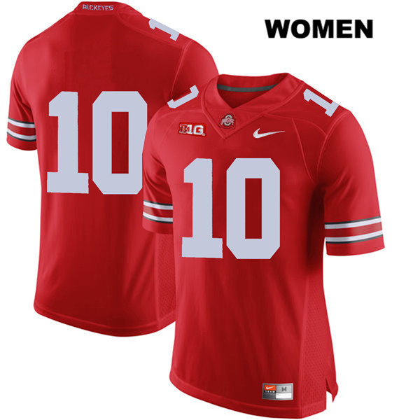 Ohio State Buckeyes Women's Amir Riep #10 Red Authentic Nike No Name College NCAA Stitched Football Jersey SE19E37XL